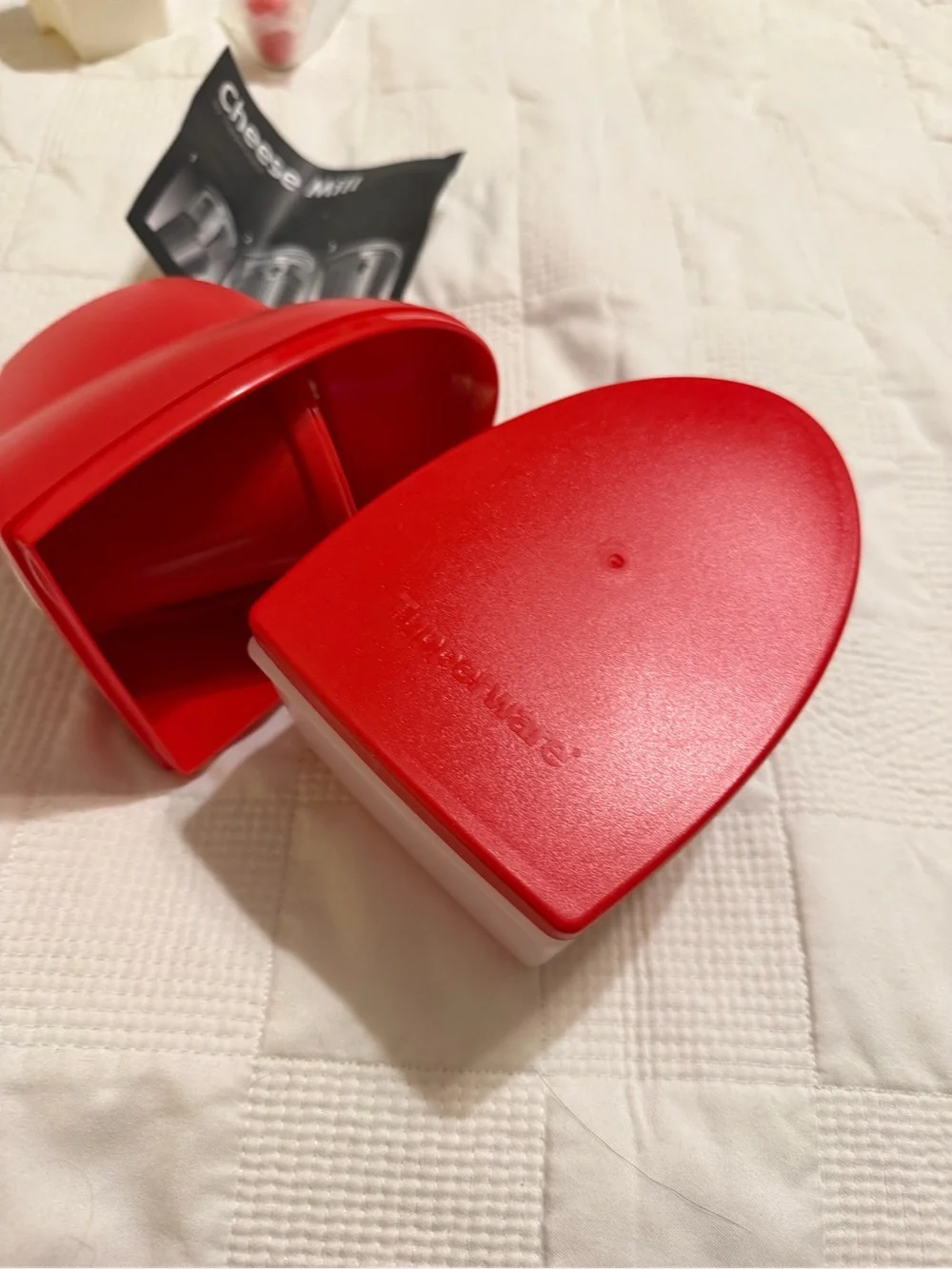 Tupperware Red and White Mini Cheese Mill